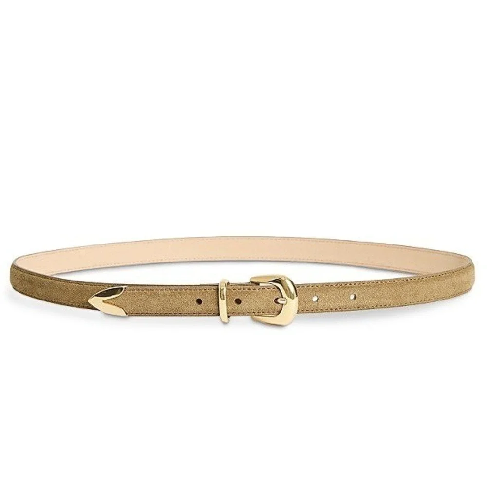 B-Low Womens The Belt Leo Suede Small Moss Gold Leather Cowgirl Chic NEW